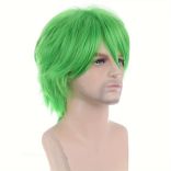 Anime Cosplay Full Head Wig, Unisex 12-inch, Anti-Deformation Multi-color Options, Essential Tool for Role-Playing, Stage, and Party Styling.(sky blue)