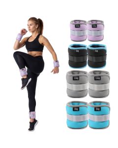 Everfit Ankle Wrist Weights for Women & Men, 4 Colors Set with 1 2 3 4kg Wearable Leg Arm Weights with Secure Fit for Walking, Running, Pilates, Home Fitness