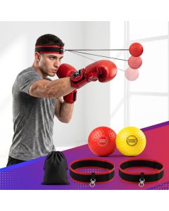 Everfit Boxing Reflex Ball Headband Hand Eye Coordination Stress Relief 2 Balls