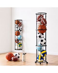 Everfit Vertical Ball Storage Rack with Wheels Sports Equipment Organiser