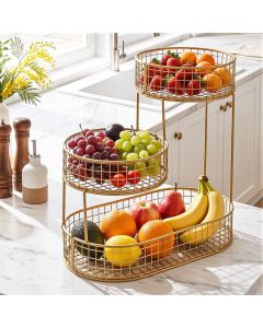 5-Star Chef Fruit Basket Bowl Space Saving Kitchen Food Storage Organiser