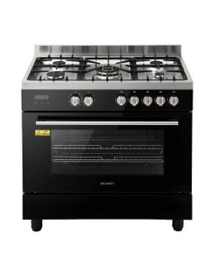 Devanti 90cm Dual Fuel Cooker Gas Cooktop Electric Oven 5 Burner