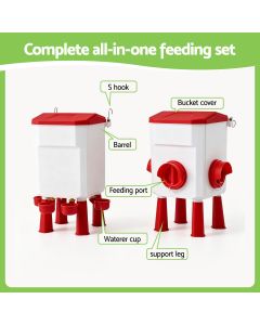 Giantz 12kg Chicken Feeder and 11L Waterer Set Large Capacity Poultry Drinker Kit