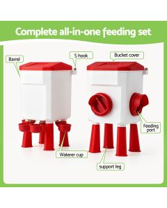 Giantz 8kg Chicken Feeder and 7L Waterer Set Large Capacity Poultry Drinker Kit