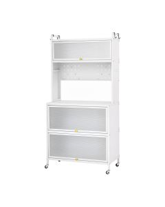 Artiss Kitchen Cabinet Storage Shelves Pegboard Cupboard Sideboard 80CMX164CM