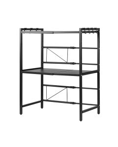Artiss Kitchen Bakers Rack 40-60CMX78CM Metal Microwave Stand Black