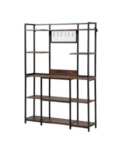 Artiss Kitchen Rack with 6 Hooks Microwave Storage Shelf 120cm x 170cm