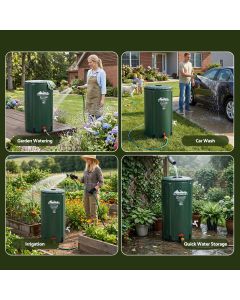 Weisshorn 100L/22Gal Collapsible Rain Barrel PVC Water Tank Collection Storage for Garden Irrigation