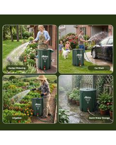 Weisshorn 50L/11gal Collapsible Rain Barrel PVC Water Tank Collection Storage for Garden Irrigation