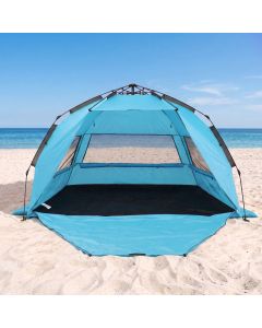 Weisshorn Beach Tent 3-4 Person Pop Up Sun Shade UPF 50 Automatic Outdoor Blue