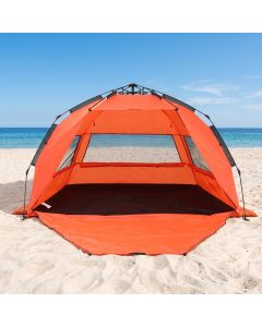 Weisshorn Beach Tent 3-4 Person Pop Up Sun Shade UPF 50 Automatic Outdoor Orange