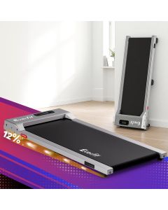  Everfit 3 in 1 Walking Pad Treadmill 12% Incline Under Desk Treadmills for Home Gym With 38cm Wide Belt Silver
