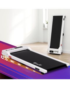  Everfit 3 in 1 Walking Pad Treadmill 12% Incline Under Desk Treadmills for Home Gym With 38cm Wide Belt White