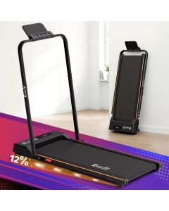 Everfit 3 in 1 Walking Pad Treadmill 12% Incline Foldable Under Desk Treadmills for Home Gym With 38cm Wide Belt Black