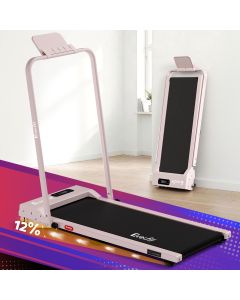 Everfit 3 in 1 Walking Pad Treadmill 12% Incline Foldable Under Desk Treadmills for Home Gym With 38cm Wide Belt Pink