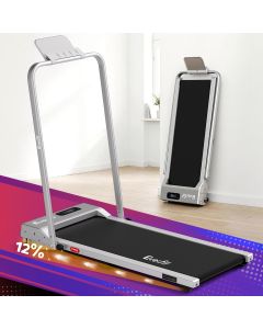 Everfit 3 in 1 Walking Pad Treadmill 12% Incline Foldable Under Desk Treadmills for Home Gym With 38cm Wide Belt Silver