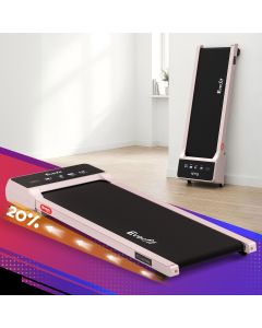Everfit 3 in 1 Walking Pad Treadmill 20% Auto Incline Under Desk Treadmills for Home Gym With 40cm Wide Belt Pink