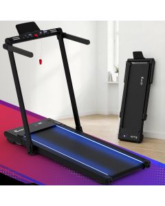 Everfit 3 in 1 Walking Pad Treadmill With Led Lights Foldable Under Desk Treadmills for Home Gym 40cm Wide Belt Black
