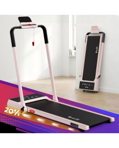 Everfit 3 in 1 Walking Pad Treadmill 20% Auto Incline Under Desk Foldable Treadmills for Home With 40cm Wide Belt Pink