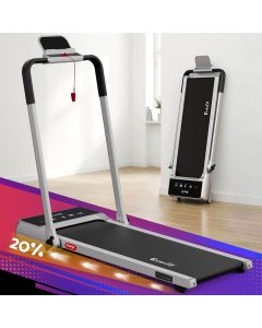 Everfit 3 in 1 Walking Pad Treadmill 20% Auto Incline Under Desk Foldable Treadmills for Home With 40cm Wide Belt Silver