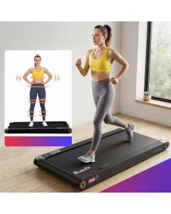 Everfit 4 in 1 Vibration Walking Pad Treadmill Under Desk Treadmills for Home Gym with App Control 380mm Black