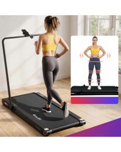 Everfit 4 in 1 Vibration Walking Pad Treadmill Under Desk Treadmills for Home Gym with App Control 380mm Black