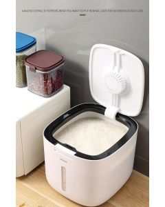 rice storage container, flour storage, sealed container, insect-proof food storage, moisture-proof food container, kitchen storage, airtight container, pantry organizer, Australian kitchen - Gray - Size 20L
