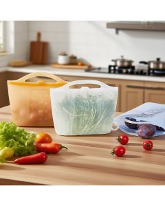 food-grade silicone, sealing strips, leak-proof, airtight seal, silicone lid covers, reusable food storage, Australian kitchen, dishwasher safe, non-toxic, temperature resistant, fridge organisation, travel storage, office lunchbox - White - Size 1200ml-4