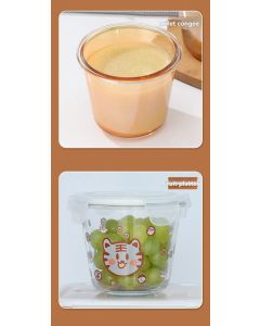 glass soup cup, airtight soup cup, microwave-safe soup cup, office lunch box, sealed food container, glass lunch box, soup container - Pink - Size 750ML-2PCS