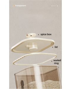 rice storage container, moisture-proof container, sealed food storage, flour storage, grain storage, pet food storage, bulk food container, airtight food container, pantry organization, Australian kitchen storage - White - Size 23L