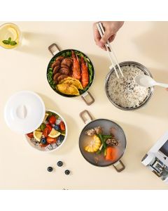 White stainless steel bento box, multi-layer lunch box, food storage container, Australian kitchenware, reusable lunch box, leak-proof food container