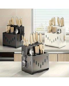 Gray kitchen knife storage rack, kitchen utensils organizer, knife holder, kitchen storage solution, high-quality kitchen rack, knife block organizer, countertop knife rack, Australian kitchen storage, kitchen tool organizer