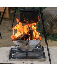 Silver camping grill, foldable grill, stainless steel grill, outdoor grill, portable grill, camping cookware, barbecue grill for camping