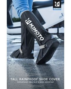 waterproof rain boot covers, non-slip boot covers, thickened boot covers, high-tube rain boot covers, camping rain gear, rainy day footwear, outdoor rain protection - Black - Size M