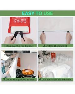 Fire Blanket Camping Safety Fire Resistant Blanket Camping Gear Australia Home - White - Size 3pcs-1M-1M