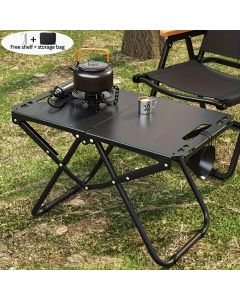 folding camping table, camping furniture, outdoor table, portable table, camping gear, Australian outdoors, picnic table, beach table, compact table, sturdy table-black
