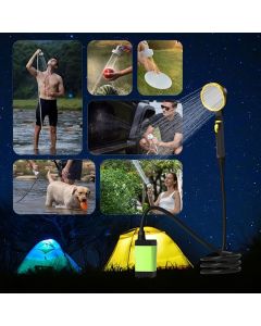 Portable Outdoor Shower Self-Priming Shower Rechargeable Shower Pump Camping - Green - Size 6000amh
