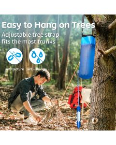 Blue portable shower bag, camping shower, TPU shower bag, hanging outdoor shower, 6L shower bag, lightweight shower, Australia camping gear, beach shower, hiking shower, outdoor hygiene