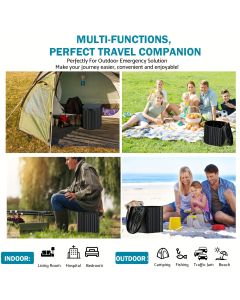 Black collapsible camping toilet, portable outdoor toilet, camping furniture Australia, lightweight camping gear, compact toilet for travel, camping sanitation solution