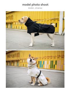 Waterproof Dog Poncho Reflective Dog Cape Dog Rainwear Pet Waterproof Clothing - Beige - Size 7XL-30-40kg