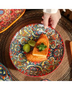 Ceramic Dinner Plates 4-Piece Set Unique Design High-Quality Ceramic Versatile - Multi - Size Pack of 4 pieces