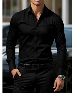 Men'S Formal Shirt Slim Fit Dress Shirt Long Sleeve Shirt Printed Shirt - azure - Size S(AU S/EU46)