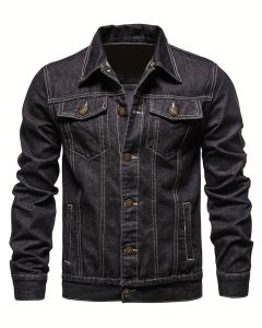 Men'S Formal Shirt Slim Fit Dress Shirt Long Sleeve Shirt Printed Shirt - Dark Gray - Size XL(AU XL/EU52)