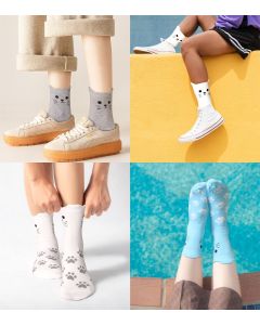 5 Pairs Cat Socks Women,Animal Cute Socks for Women,Christmas Gifts for Cat Lovers durable and will keep your feet comfortable