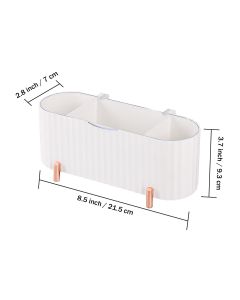 3 Grids Separate Cotton Swabs Dispenser, Cotton Ball Storage Box, Bathroom Cotton Pads Jar, Cotton Swab Organizer Container, White