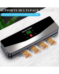 Silver Black USB Charging Food Vacuum Sealer Indoor Kitchen Outdoor Camping Food
