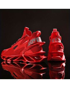 Men'S Casual Shoes Blade Style Shoes Breathable Sports Shoes Shock Absorbing - Red - Size 46