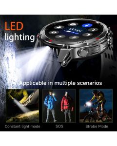 Men'S Outdoor Smart Watch GPS Sports Watch Water-Resistant Smart Watch Wireless - Black - Size 01