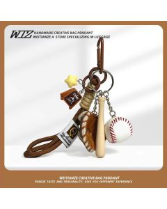Miu-Style Baseball-Themed Couple Bag & Key Chain - baseball - Size 3