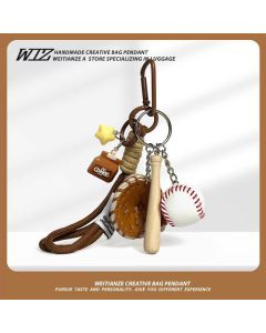 Miu-Style Baseball-Themed Couple Bag & Key Chain - baseball - Size 6